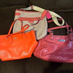 Set of three coach bag gently used bundle